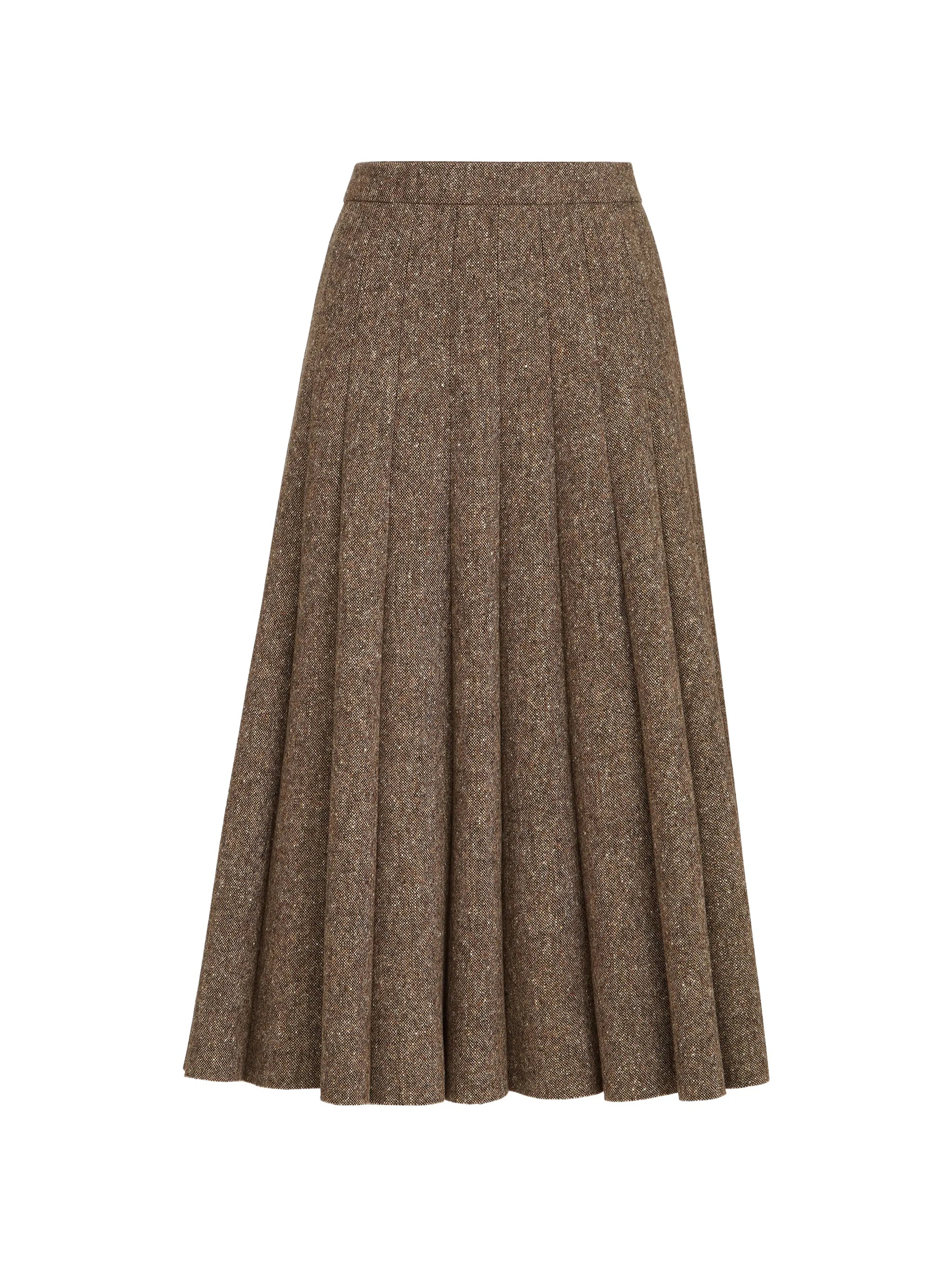 Brunello Cucinelli Brunello Cucinelli Virgin Wool Donegal Pleated Skirt