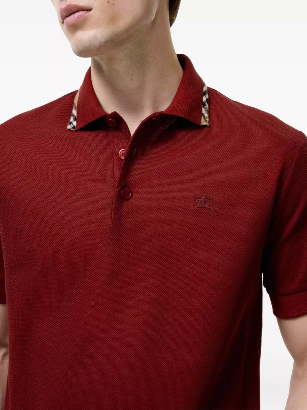 Burberry la polo in cotone con logo, view 2