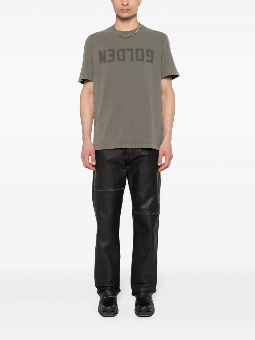 Golden Goose T-shirt in cotone dorato, view 2
