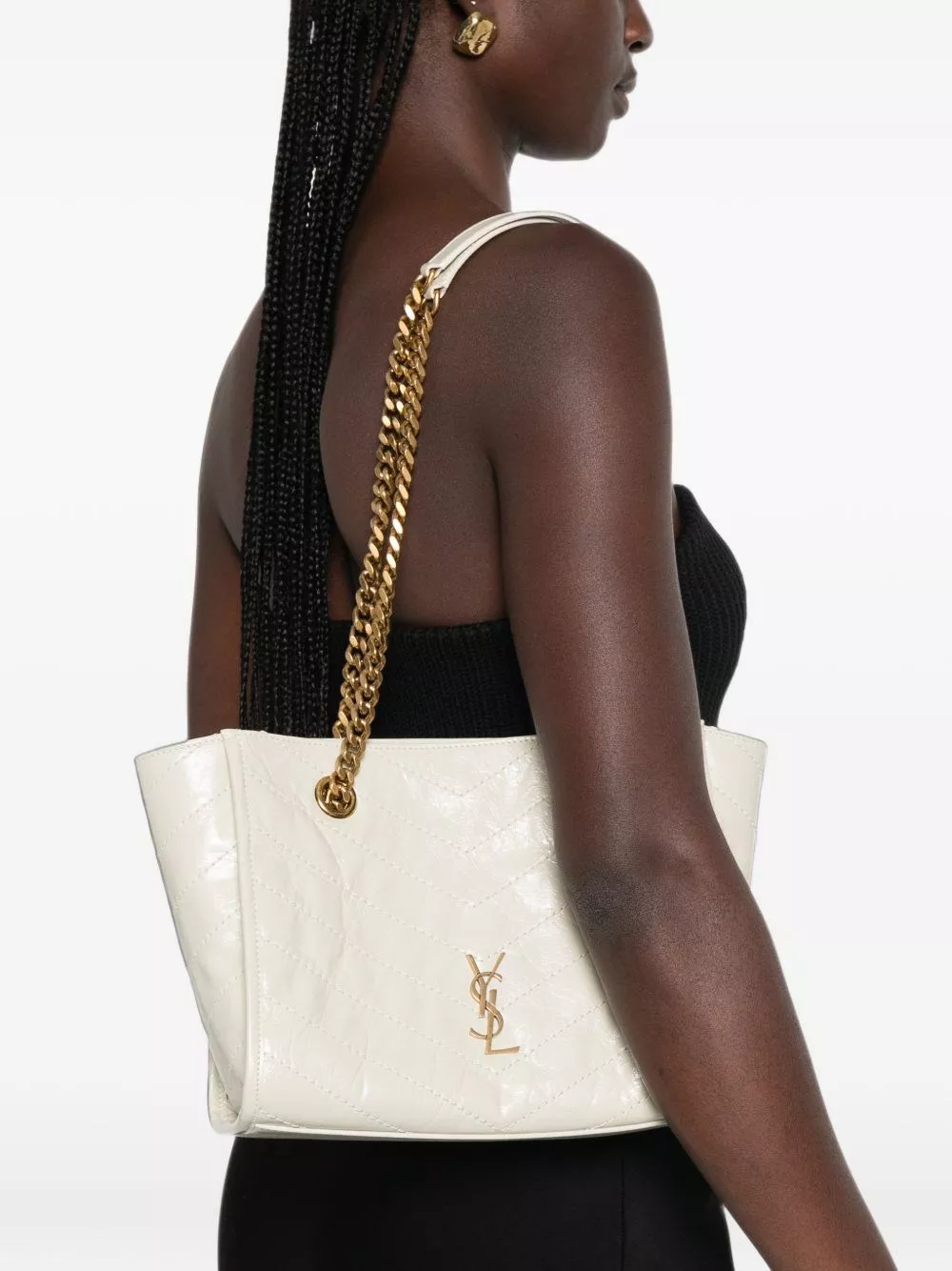 Saint Laurent Borsa tote in pelle Niki piccola, view 2