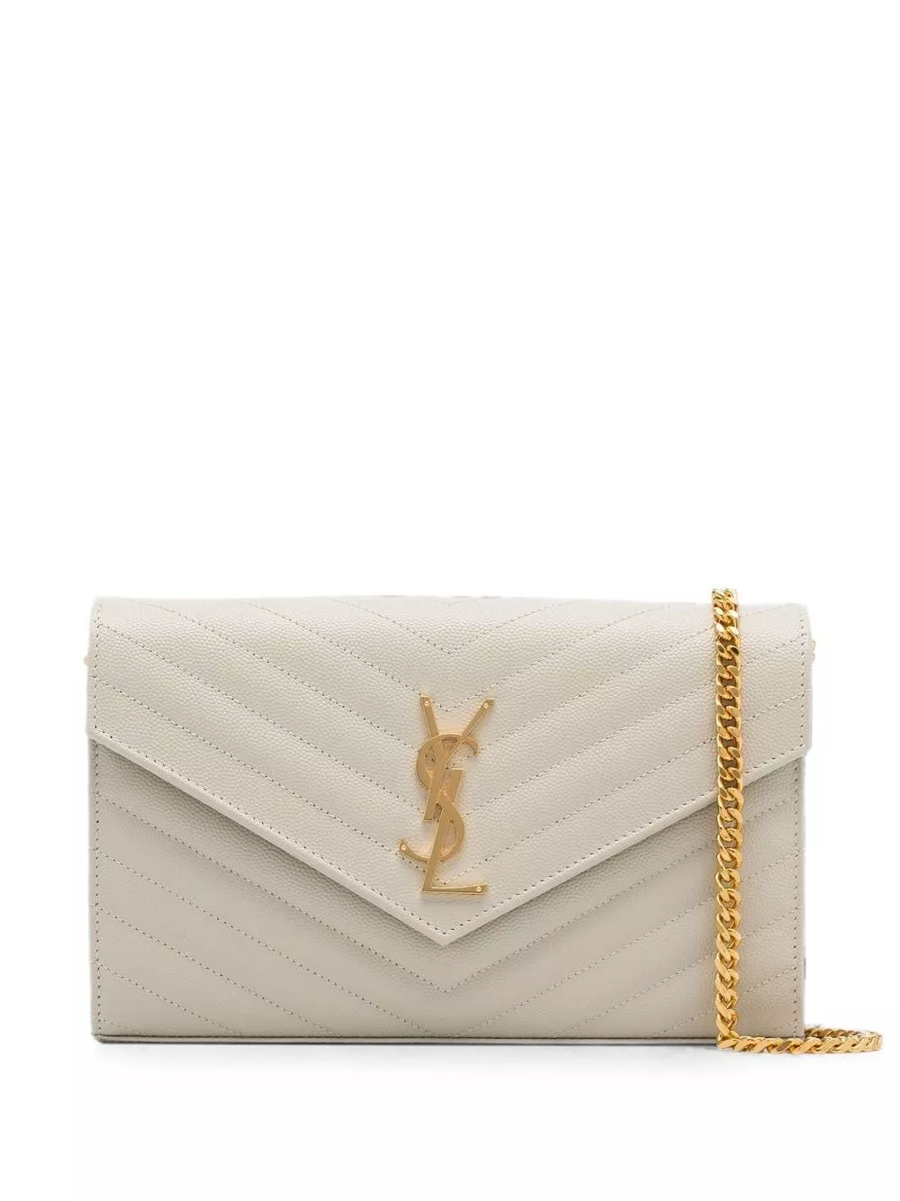 Saint Laurent Portafoglio in pelle Cassandre con catena
