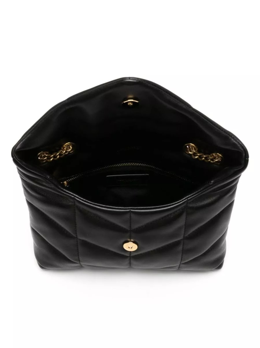 Saint Laurent Borsa a spalla mini in pelle Puffer Toy, view 3
