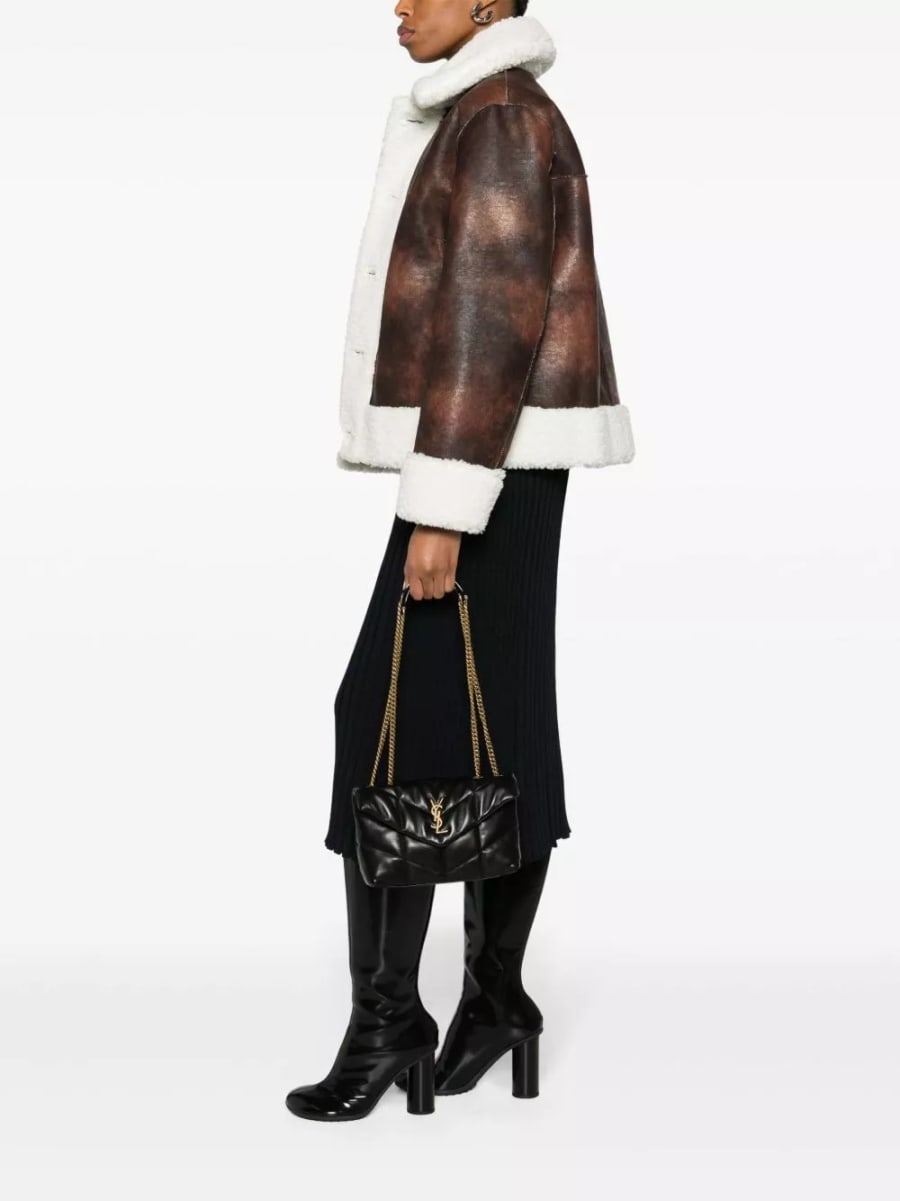 Saint Laurent Borsa a spalla mini in pelle Puffer Toy, view 4