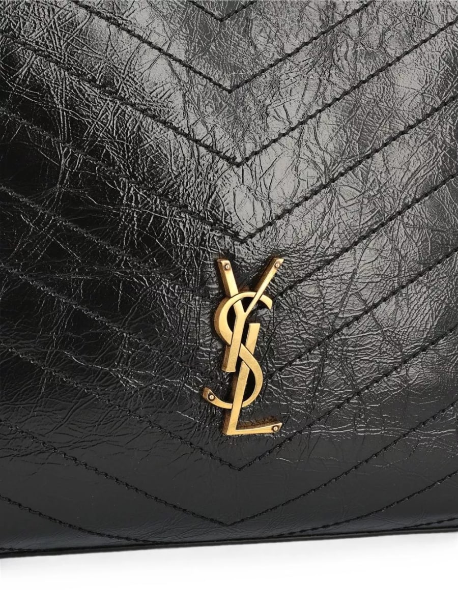Saint Laurent Niki e/w borsa tote in pelle scamosciata, view 3
