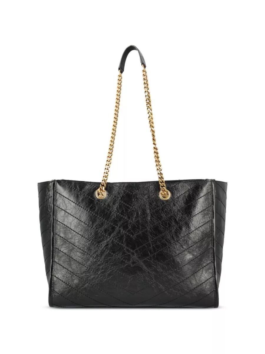 Saint Laurent Niki e/w borsa tote in pelle scamosciata, view 4