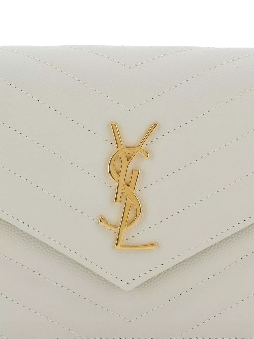 Saint Laurent Portafoglio in pelle Cassandre con catena, view 2