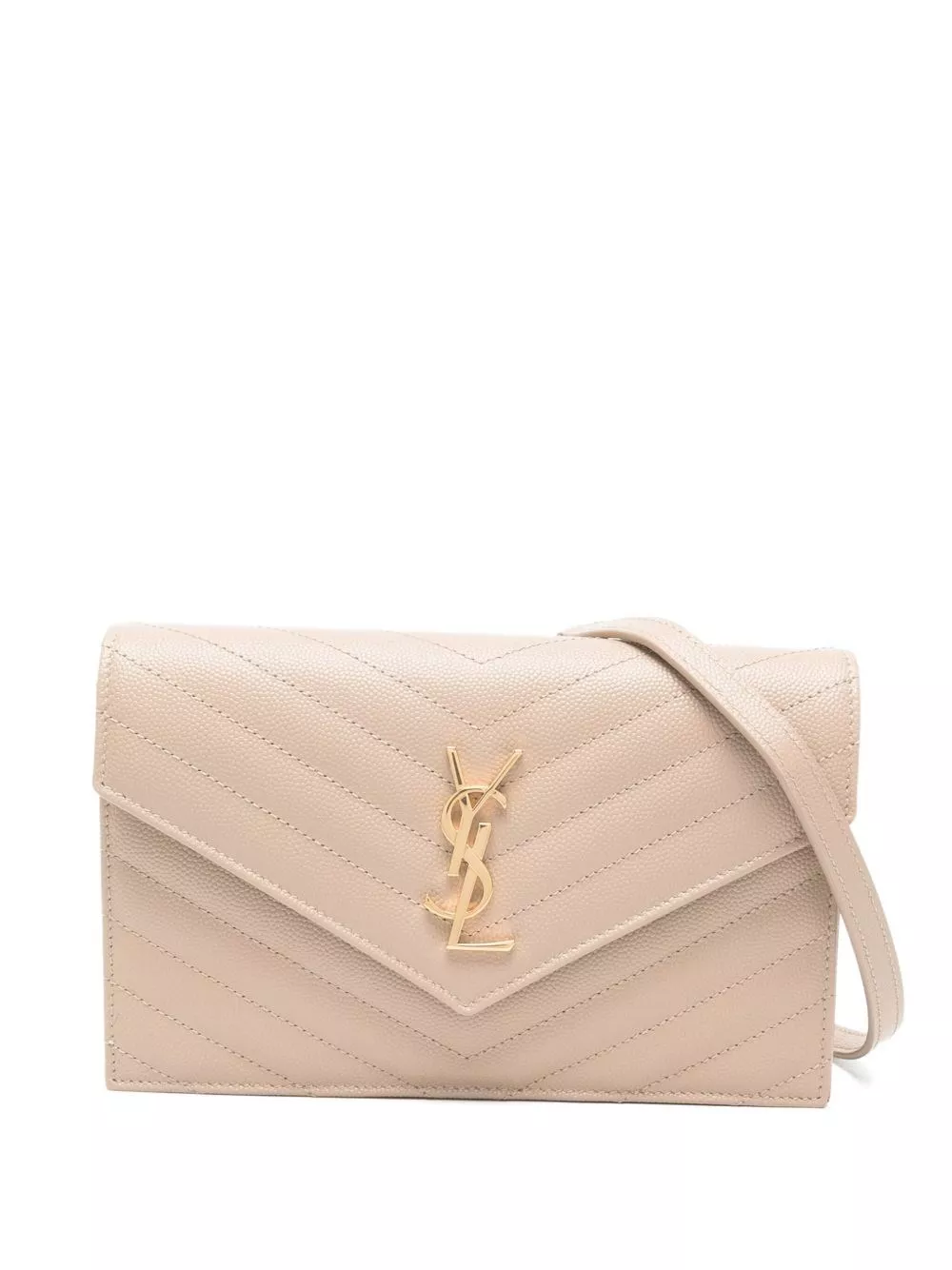 Saint Laurent Portafoglio in pelle Cassandre con catena