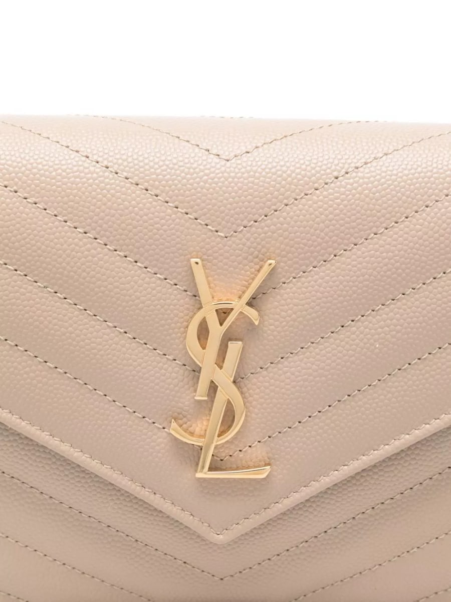 Saint Laurent Portafoglio in pelle Cassandre con catena, view 2