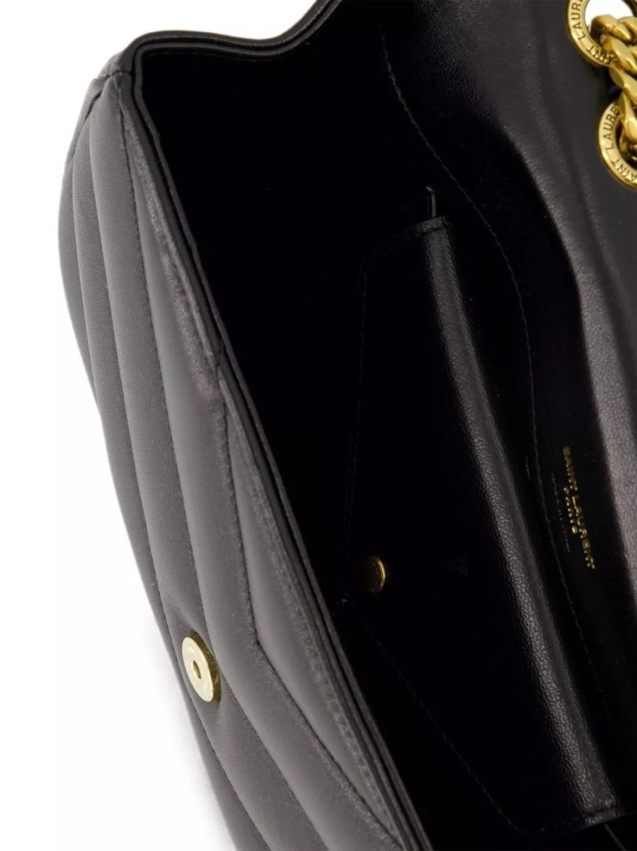 Saint Laurent Borsa a spalla piccola in pelle scamosciata LouLou, view 4