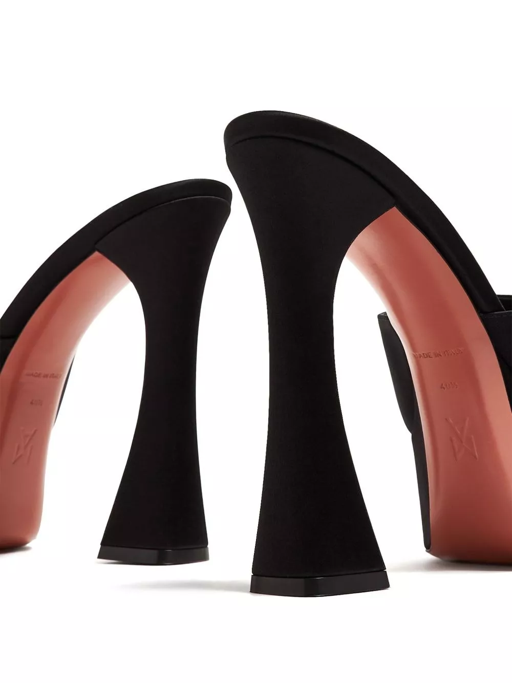 Amina Muaddi Mule in satin Dalida, view 2