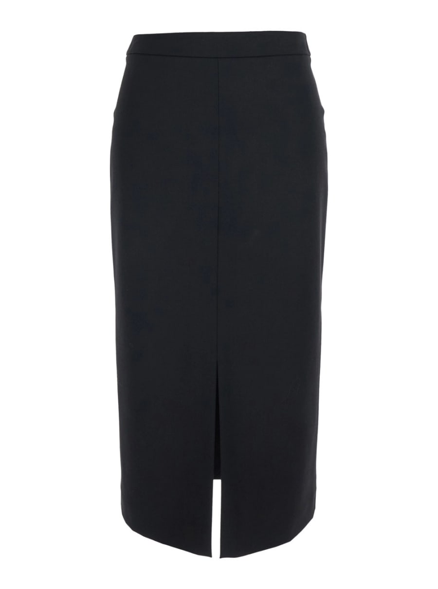 Jucca Gonna Pantalone Nera con Taglio Aderente e Chiusura Posteriore in Tessuto Tecnico Donna