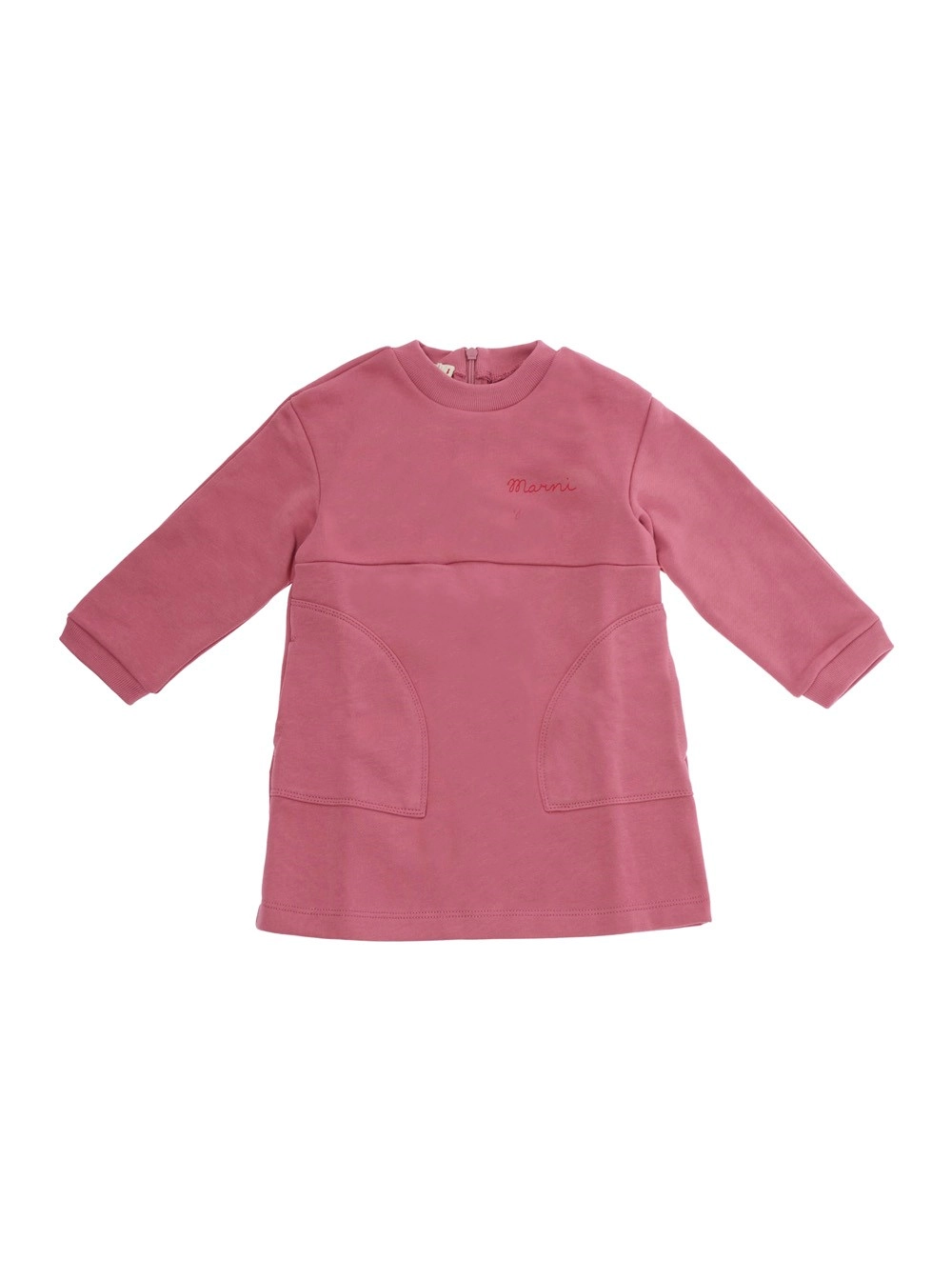 Marni kids Abito con maniche lunghe e collo rotondo in Cotone Rosa Bambina