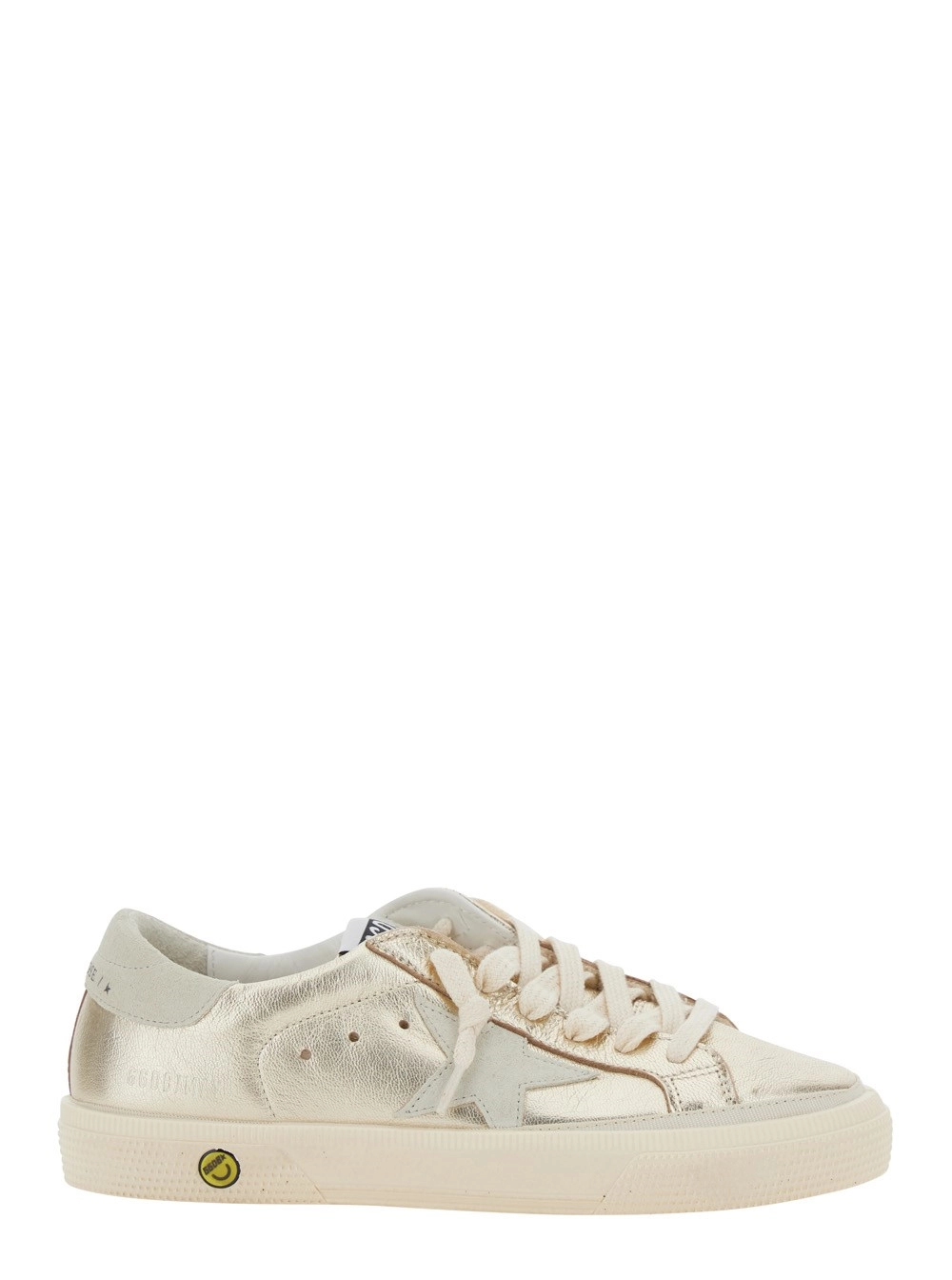Golden goose kids Sneakers 'May' Low Top con Logo sulla Linguetta e Dettaglio a Stella sul Lato in Pelle laminata Bambina