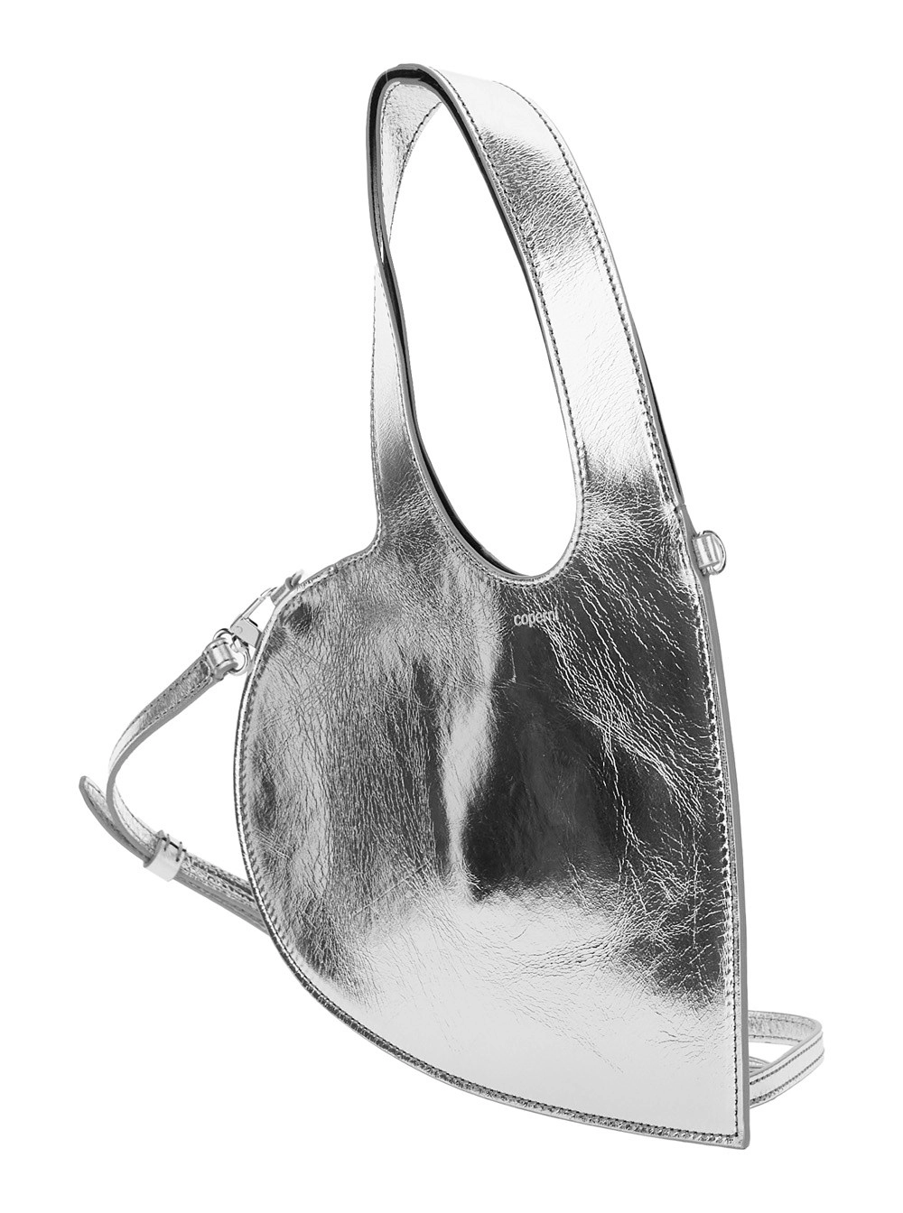 Coperni Borsa a Tracolla 'Heart' a Forma di Cuore con Logo Lettering sul Fronte e Cut-Out sul Manico in Pelle Metallica Donna, view 2