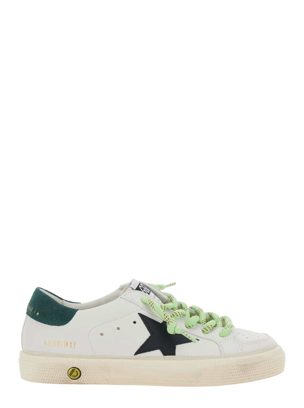 Golden goose kids Sneaker 'May' Low Top con Patch Stella sul Lato e Patch Logo sulla Linguetta in Pelle Bianca Bambino