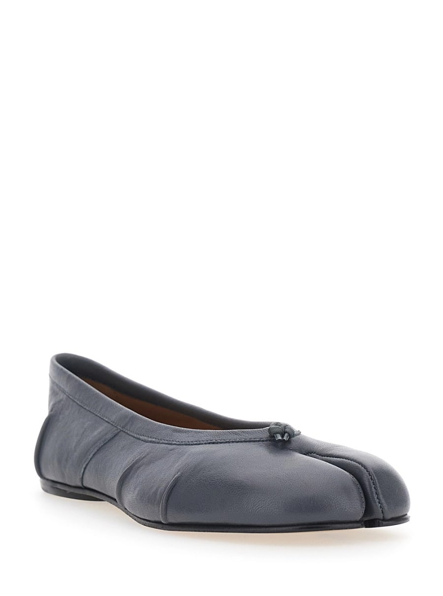 Maison Margiela Ballerine con punta Tabi in pelle blu donna, view 2