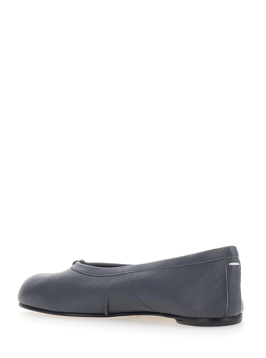 Maison Margiela Ballerine con punta Tabi in pelle blu donna, view 3