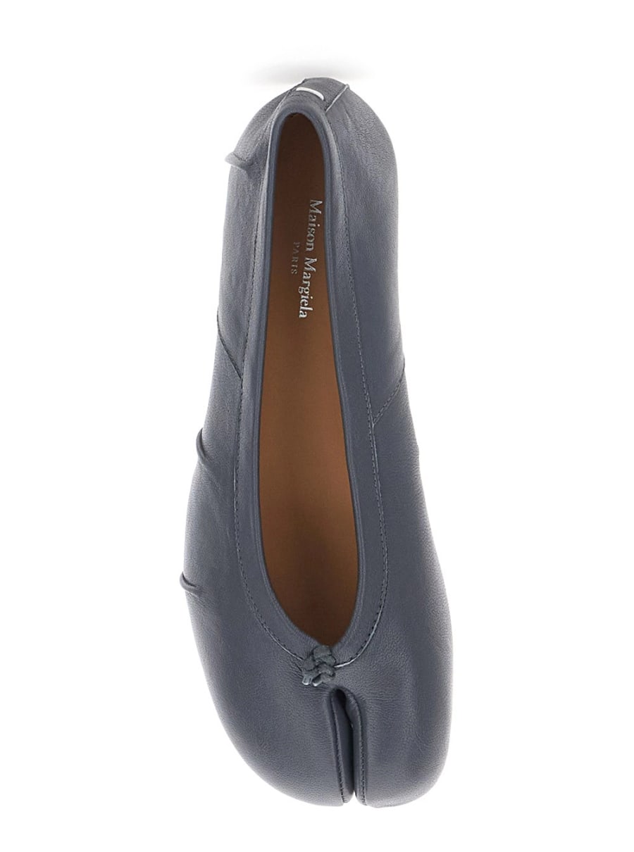 Maison Margiela Ballerine con punta Tabi in pelle blu donna, view 4