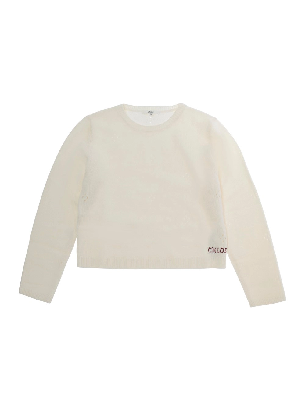 Chloé kids Pull bianco in lana e cashmere per bambina