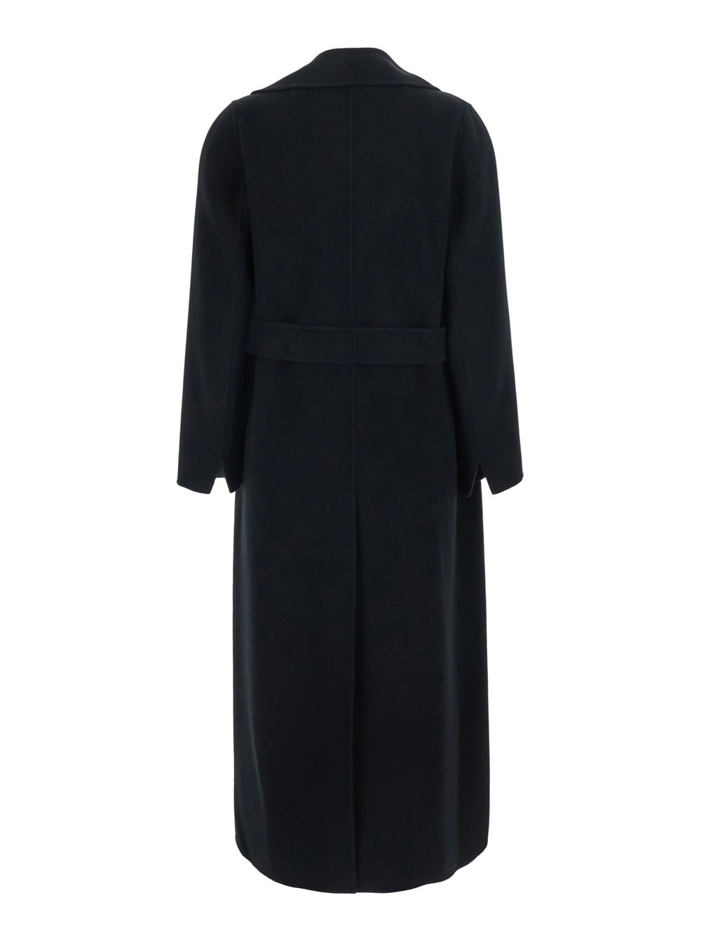 'S Max Mara Cappotto Poldo con collo a rever, maniche lunghe e chiusura a bottoni, in lana, colore nero, donna, view 2