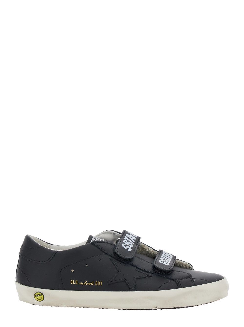 Golden goose kids Sneaker Basse 'Old School' con Patch Stella Laterale tono su tono in Pelle nere Bambino