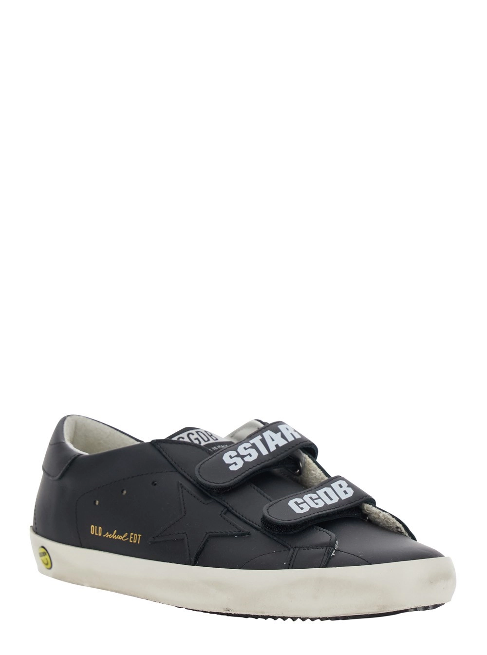 Golden goose kids Sneaker Basse 'Old School' con Patch Stella Laterale tono su tono in Pelle nere Bambino, view 2
