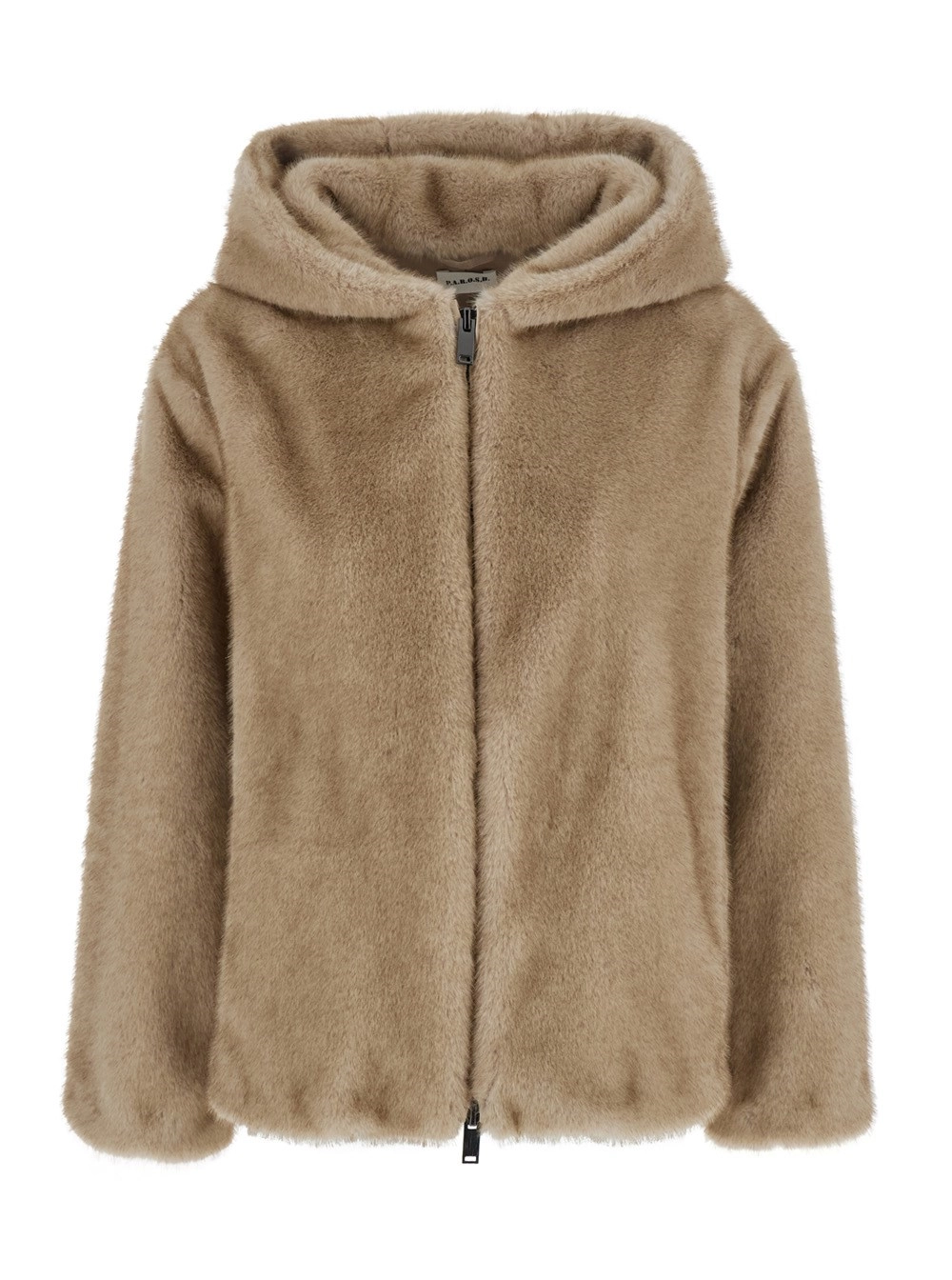 P.A.R.O.S.H. Giubbotto beige con chiusura frontale e maniche lunghe in Tessuto. Colore beige. Donna.