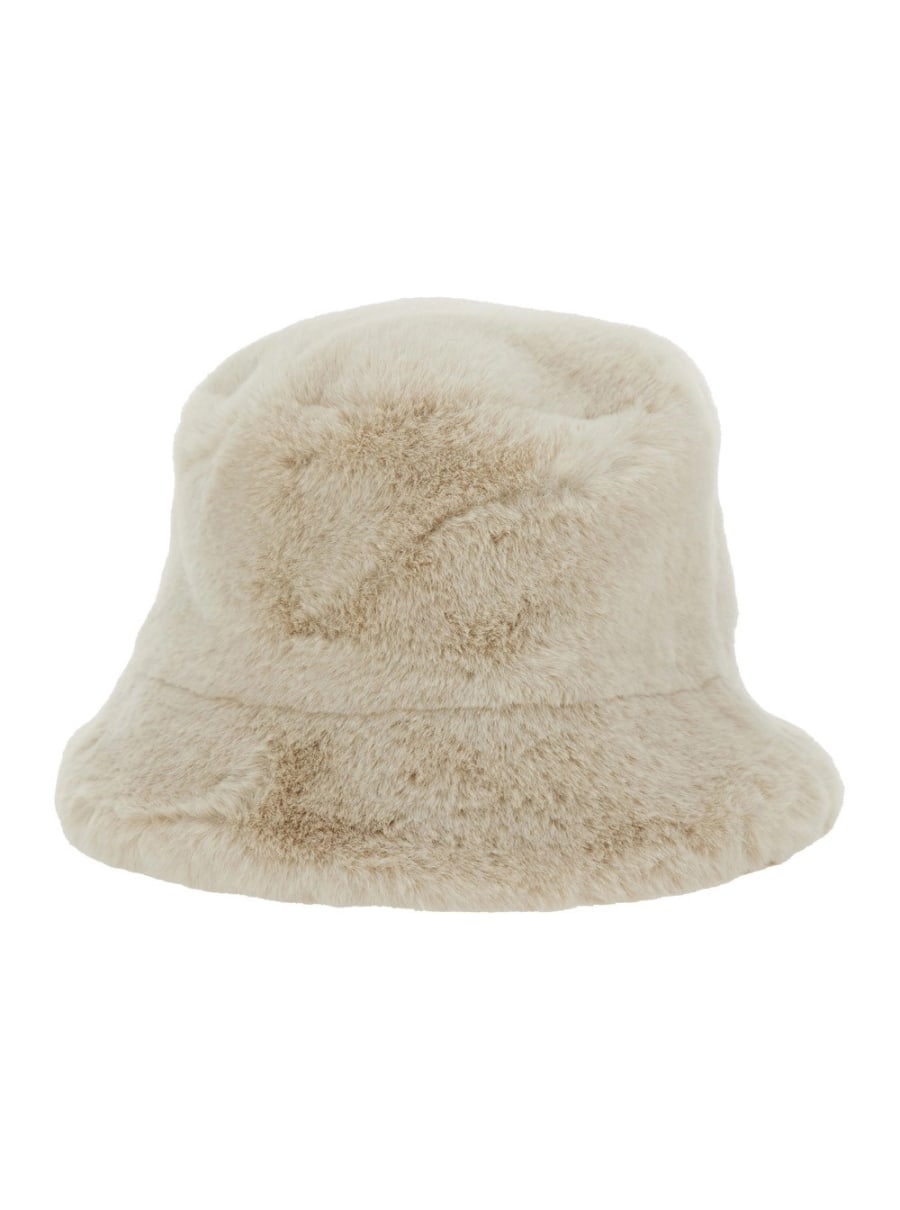 Apparis Cappello da Pescatore in Ecopelliccia Bianco Donna, view 2