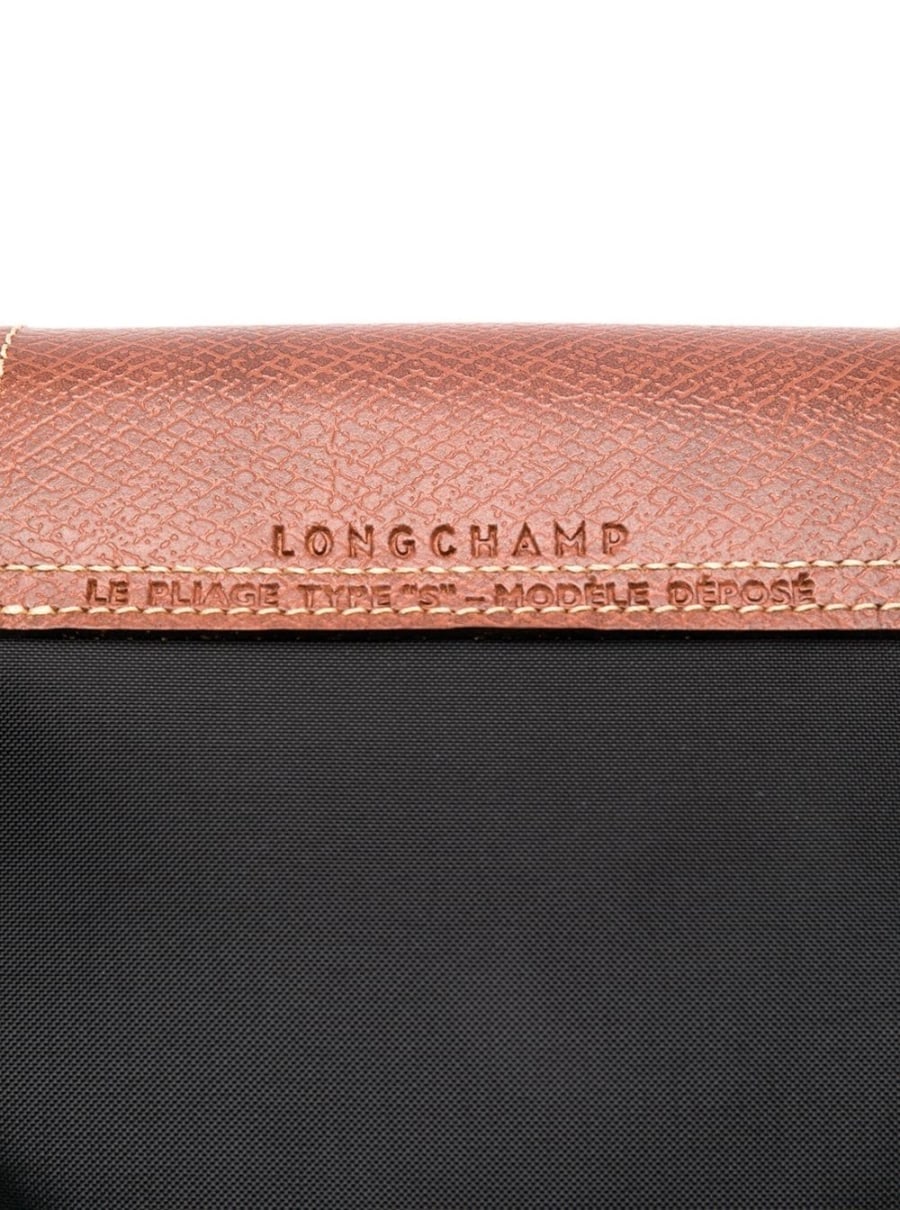 Longchamp Borsa a Mano 'Le Pliage S' con Logo Inciso in Tela Riciclata Nero Donna, view 3