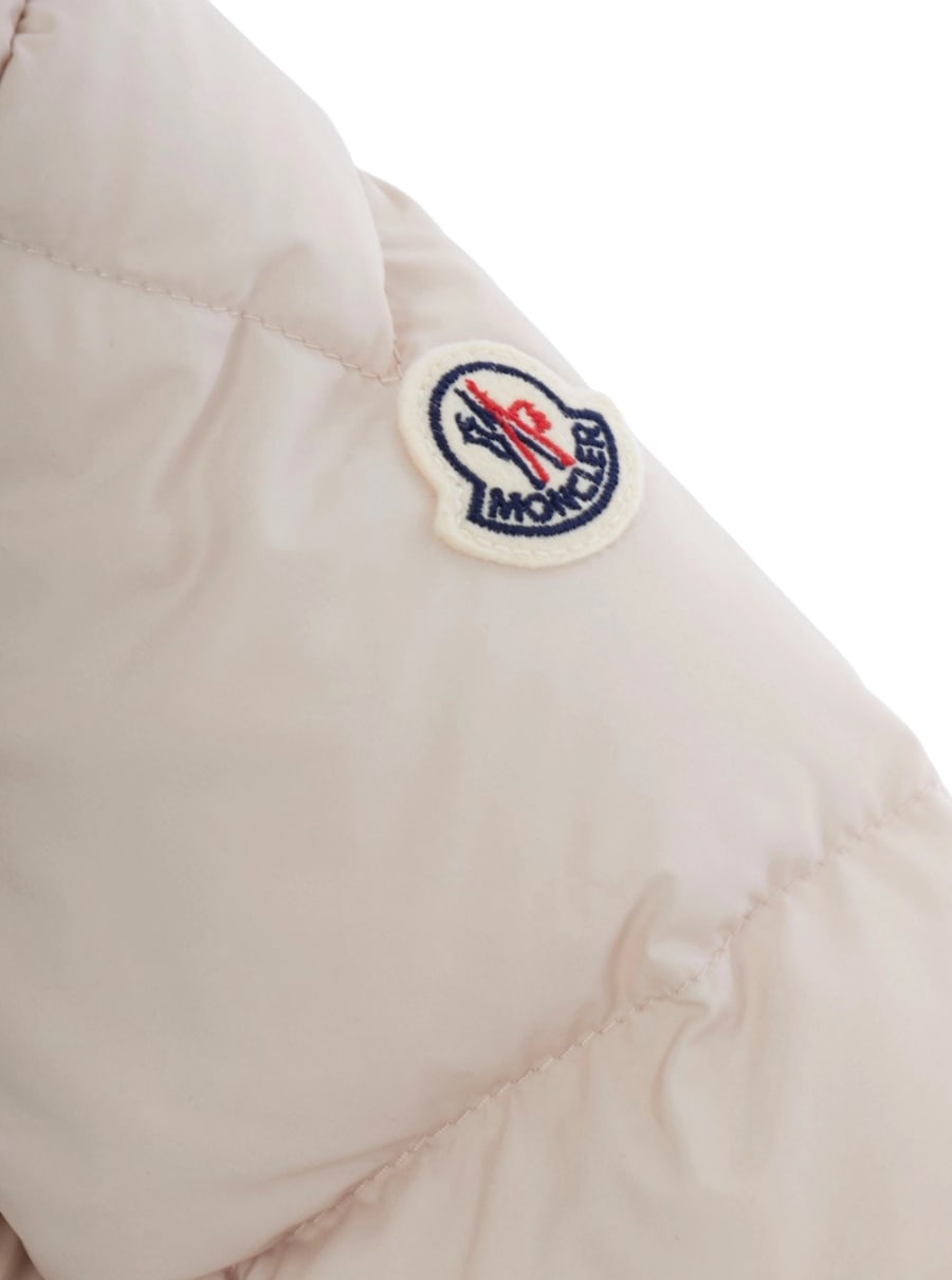 Moncler kids Parka lungo CHARLOTTE con cappuccio e tasche in tessuto tecnico rosa per bambina, view 3