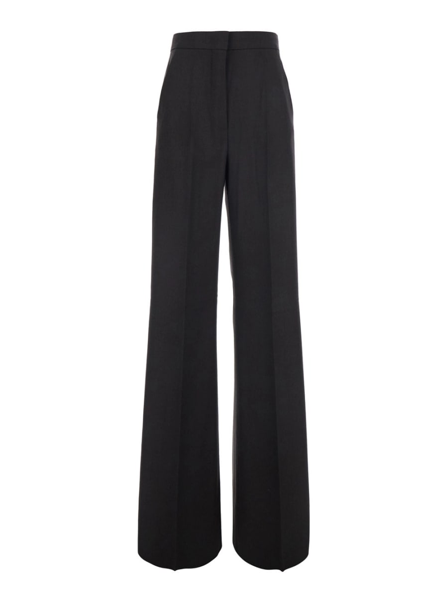Max Mara Pantaloni 'Extra' con due tasche laterali in lana stretch marroni donna