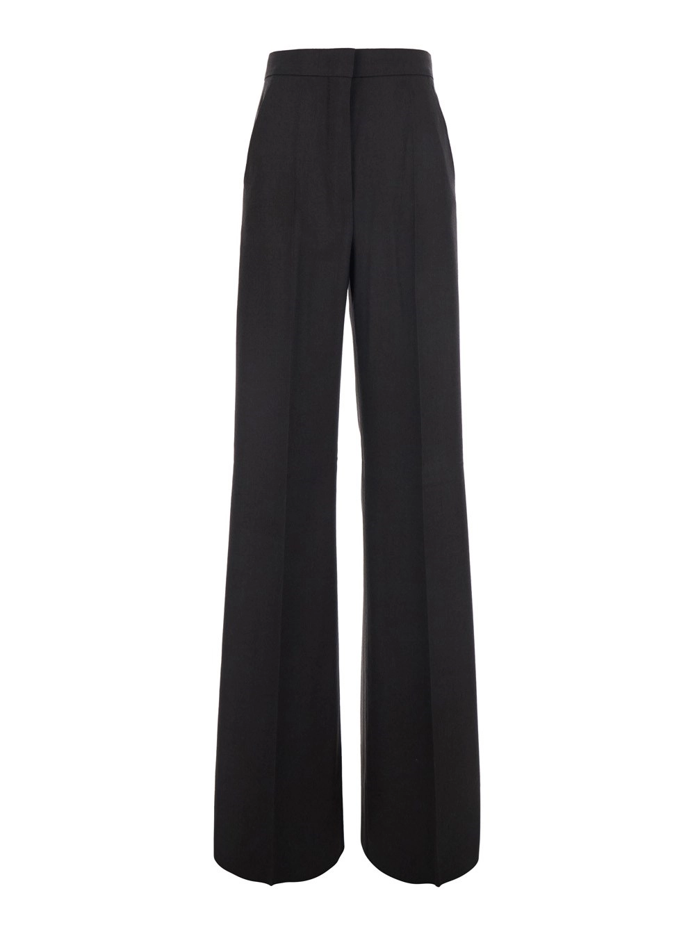Max Mara Pantaloni marroni con tasche e chiusura zip in tessuto tecnico donna