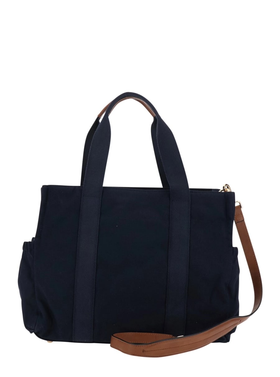 Chloé kids Sacca fasciatoio con cotone blu per bambina, view 4