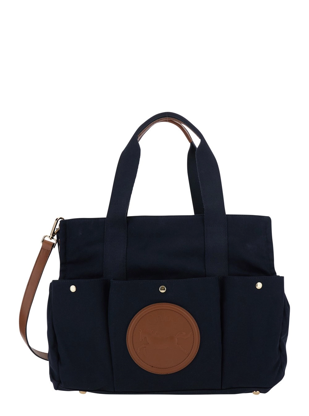 Chloé kids Sacca fasciatoio con cotone blu per bambina