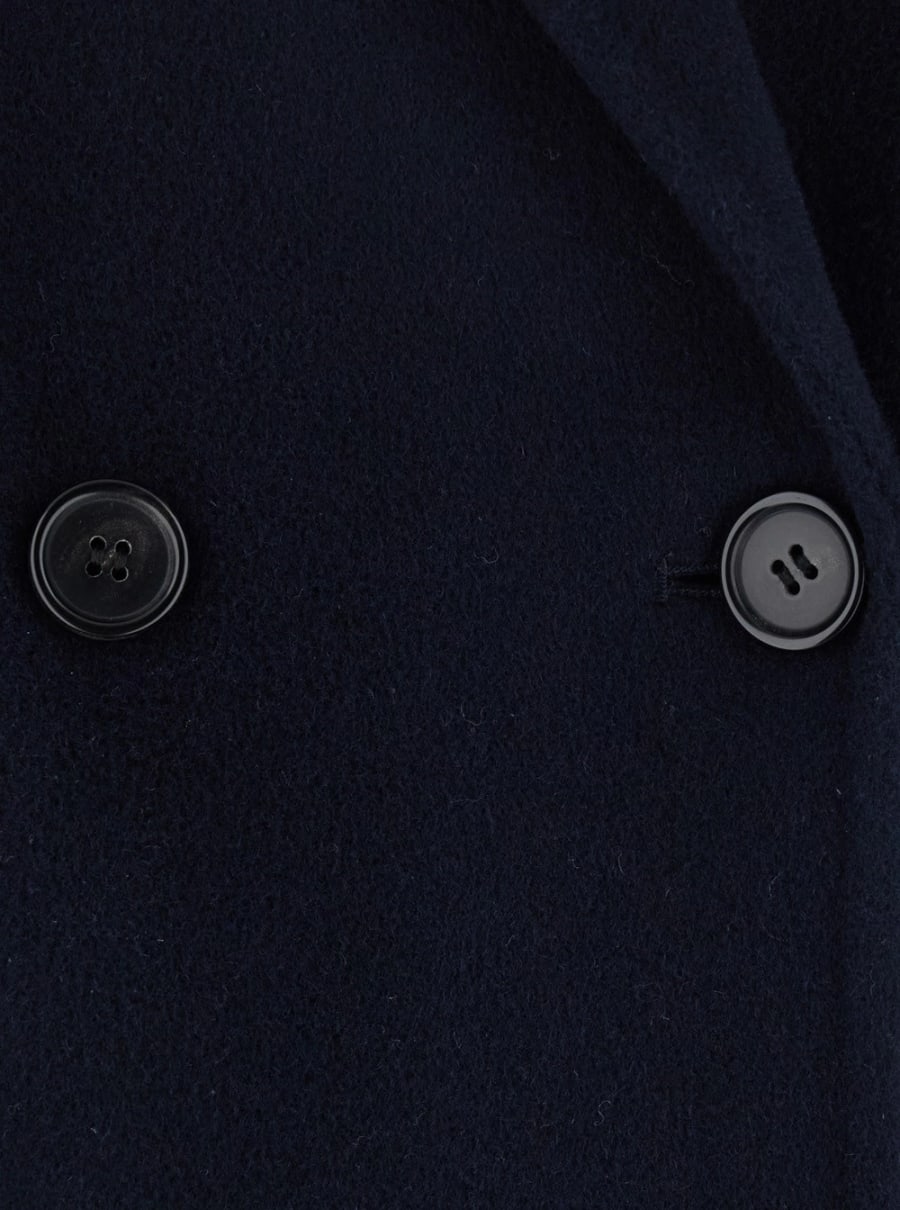 Jucca Cappotto Doppiopetto con Chiusura Frontale e Tasche Laterali in Blu, view 3