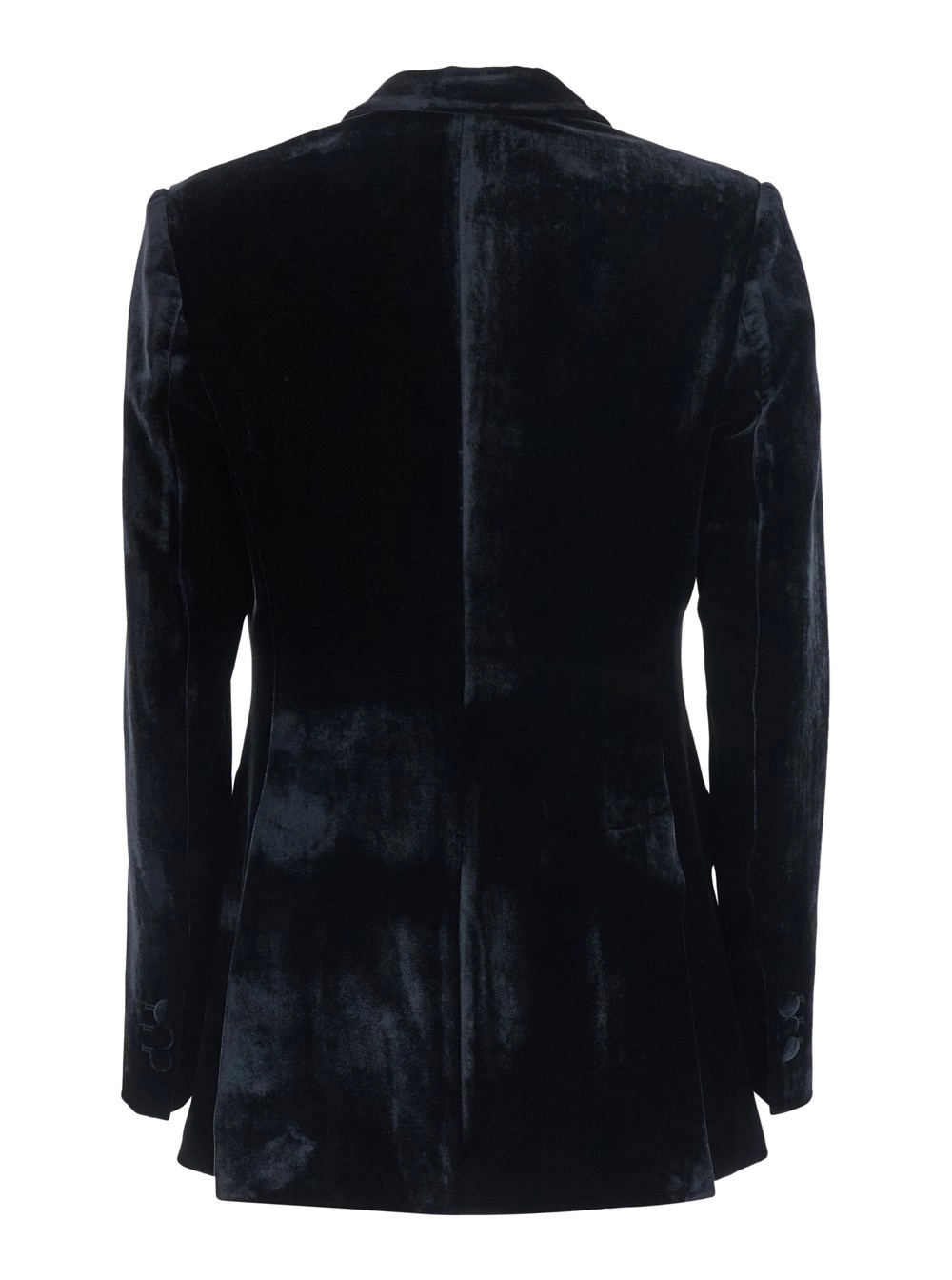 P.A.R.O.S.H. Giacca Doppiopetto con revers a lancia in velluto nera donna, view 2