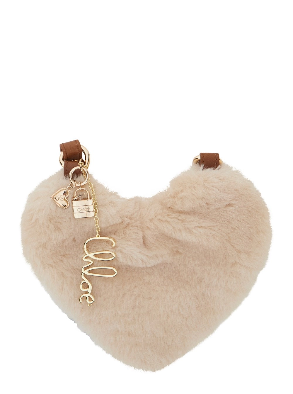 Chloé kids Borsa a tracolla con dettagli in tessuto tecnico beige per bambina