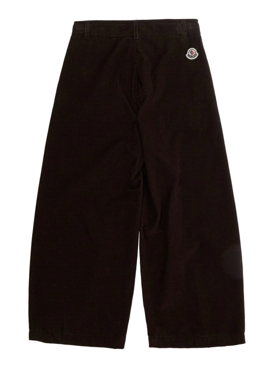 Moncler kids Pantaloni con tasche e logo in tessuto tecnico marrone per bambino, view 2