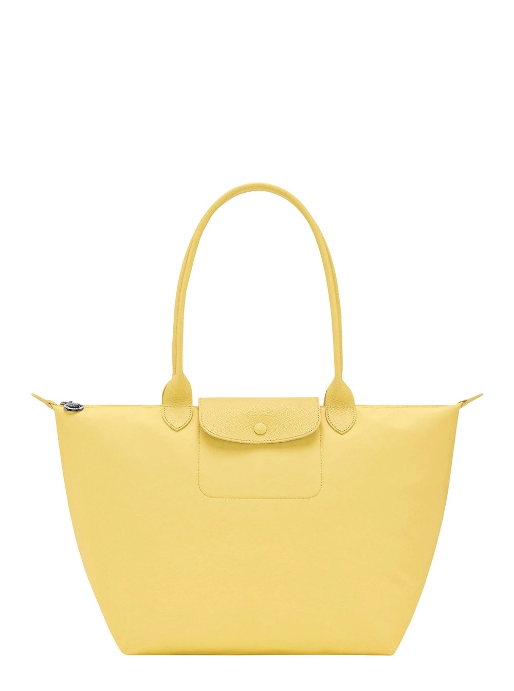 Longchamp Borsa a Spalla 'Le Pilage Original' con due manici superiori e logo impresso sul fronte in pelle gialla donna