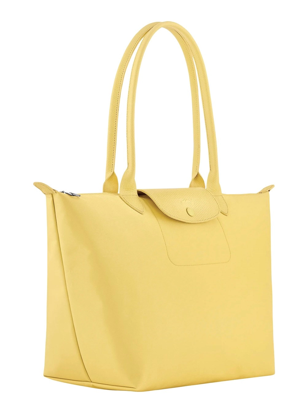 Longchamp Borsa a Spalla 'Le Pilage Original' con due manici superiori e logo impresso sul fronte in pelle gialla donna, view 2
