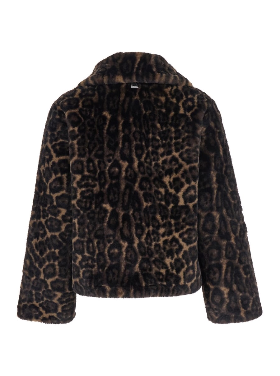 Apparis Pelliccia con Motivo Leopardato All-Over in Eco-Pelliccia Marrone Donna, view 2