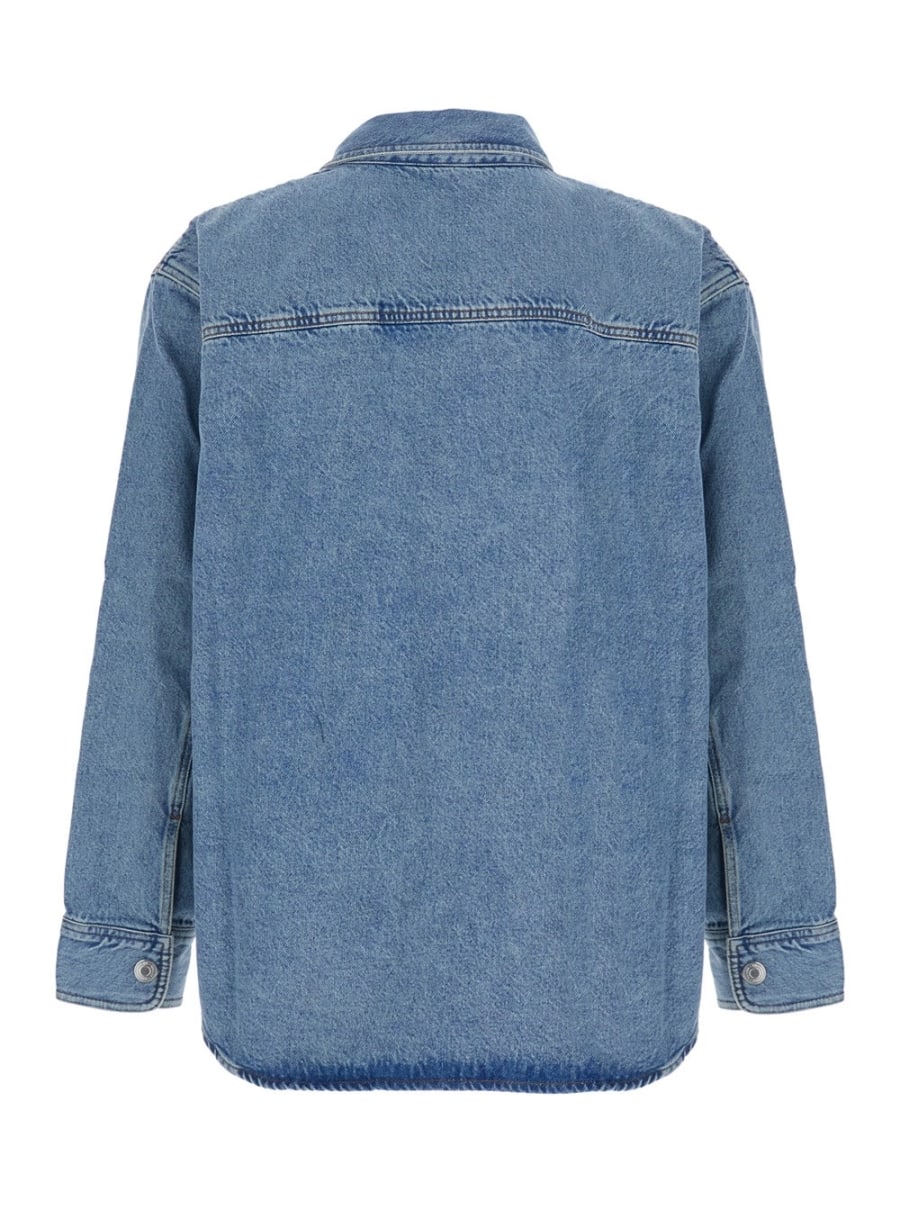 AMI Paris Overshirt AMI DE COEUR con collo e maniche lunghe in cotone azzurro uomo, view 2