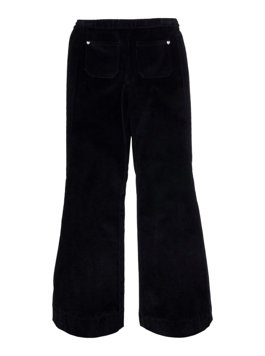 Monnalisa kids Pantaloni con dettagli in raso e tasche laterali in nero Donna