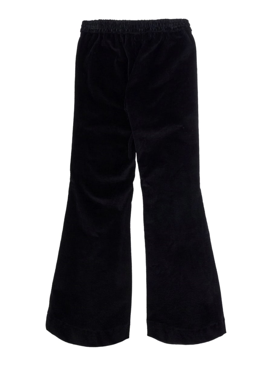 Monnalisa kids Pantaloni con dettagli in raso e tasche laterali in nero Donna, view 2