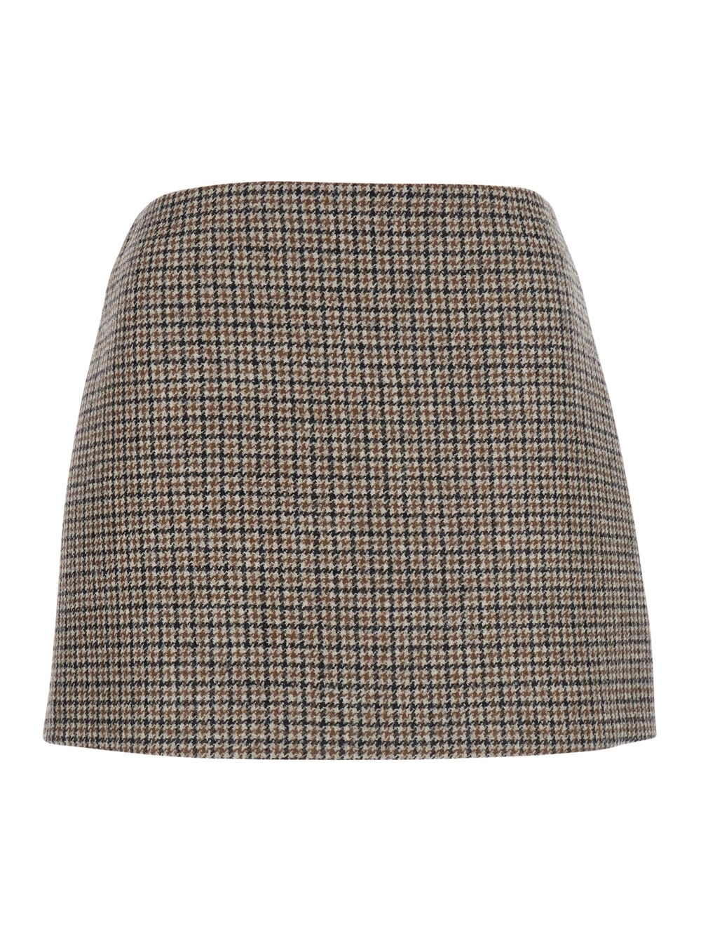 P.A.R.O.S.H. Minigonna con motivo check all-over in lana beige donna