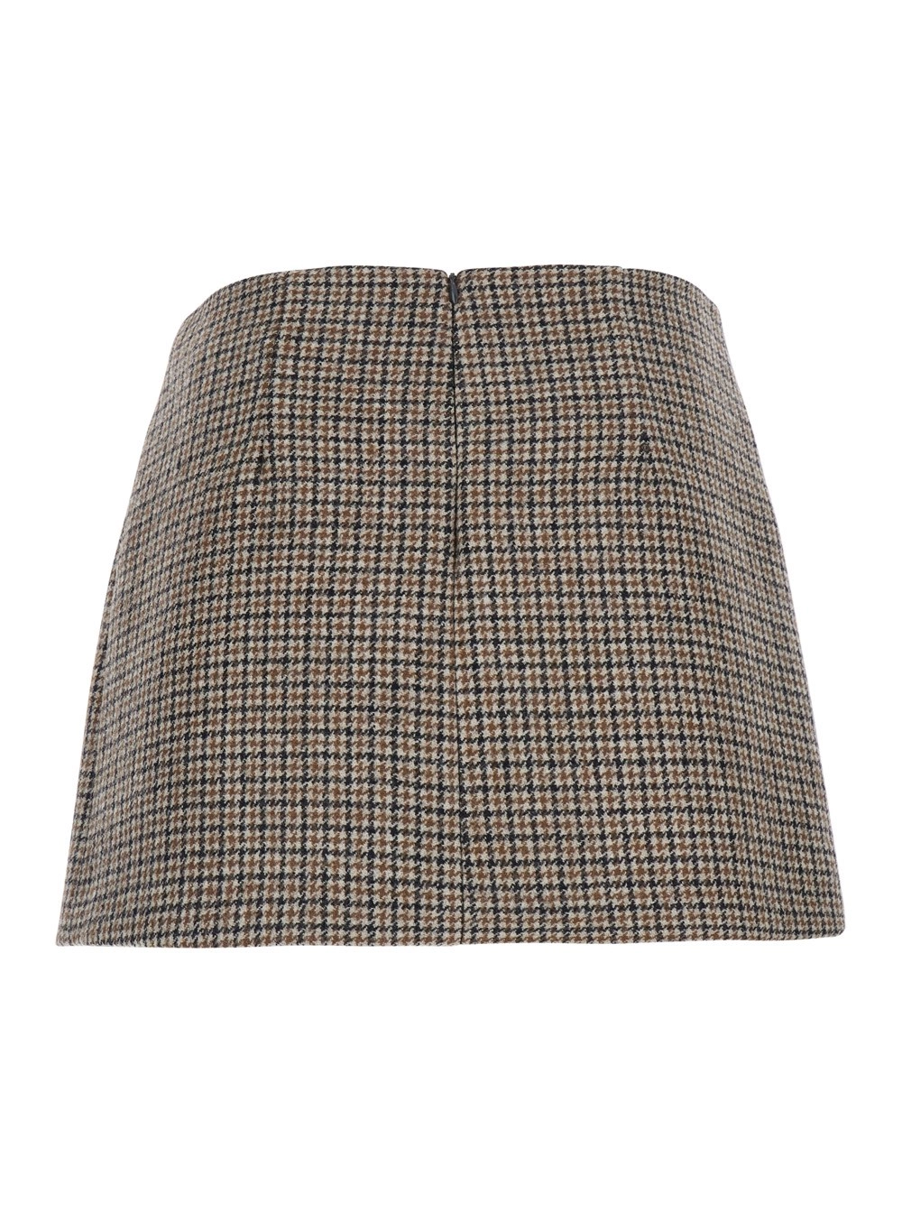 P.A.R.O.S.H. Minigonna con motivo check all-over in lana beige donna, view 2