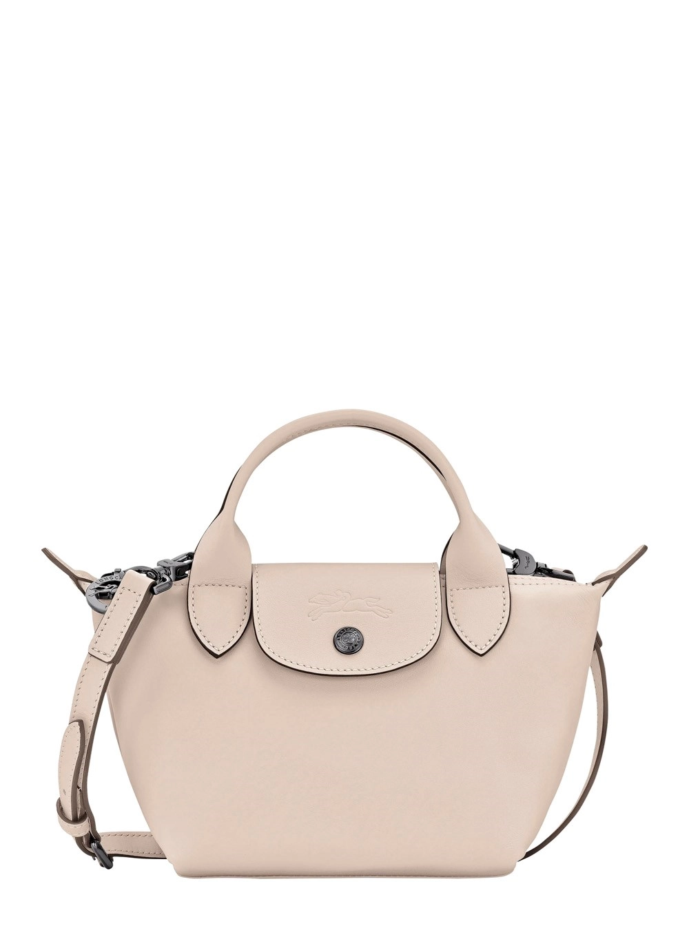 Longchamp Borsa a Tracolla con Tracolla Regolabile e Removibile in Pelle Bianca Donna