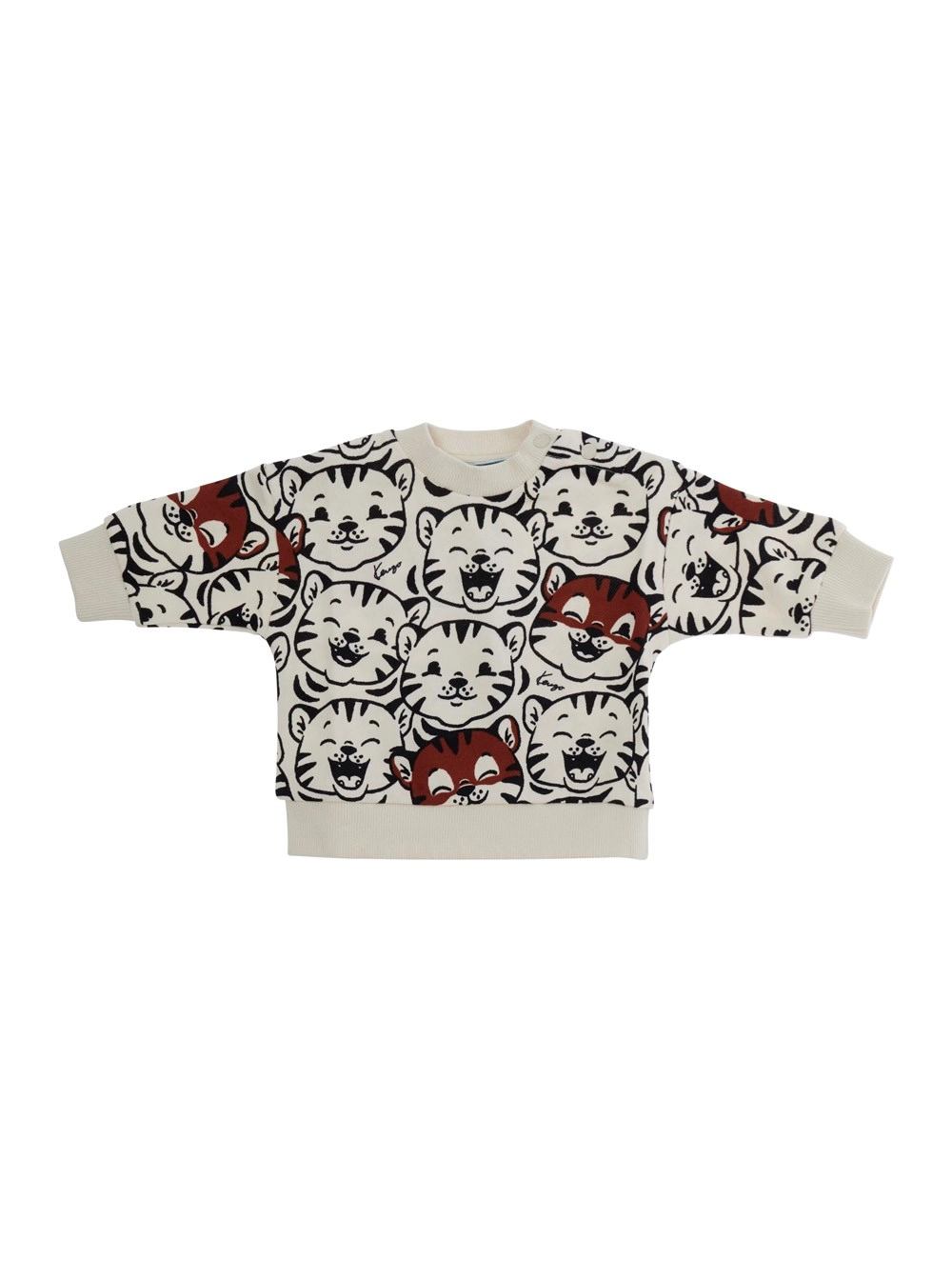 Kenzo kids Felpa K6213721G con collo tondo e maniche lunghe in cotone beige per bambino