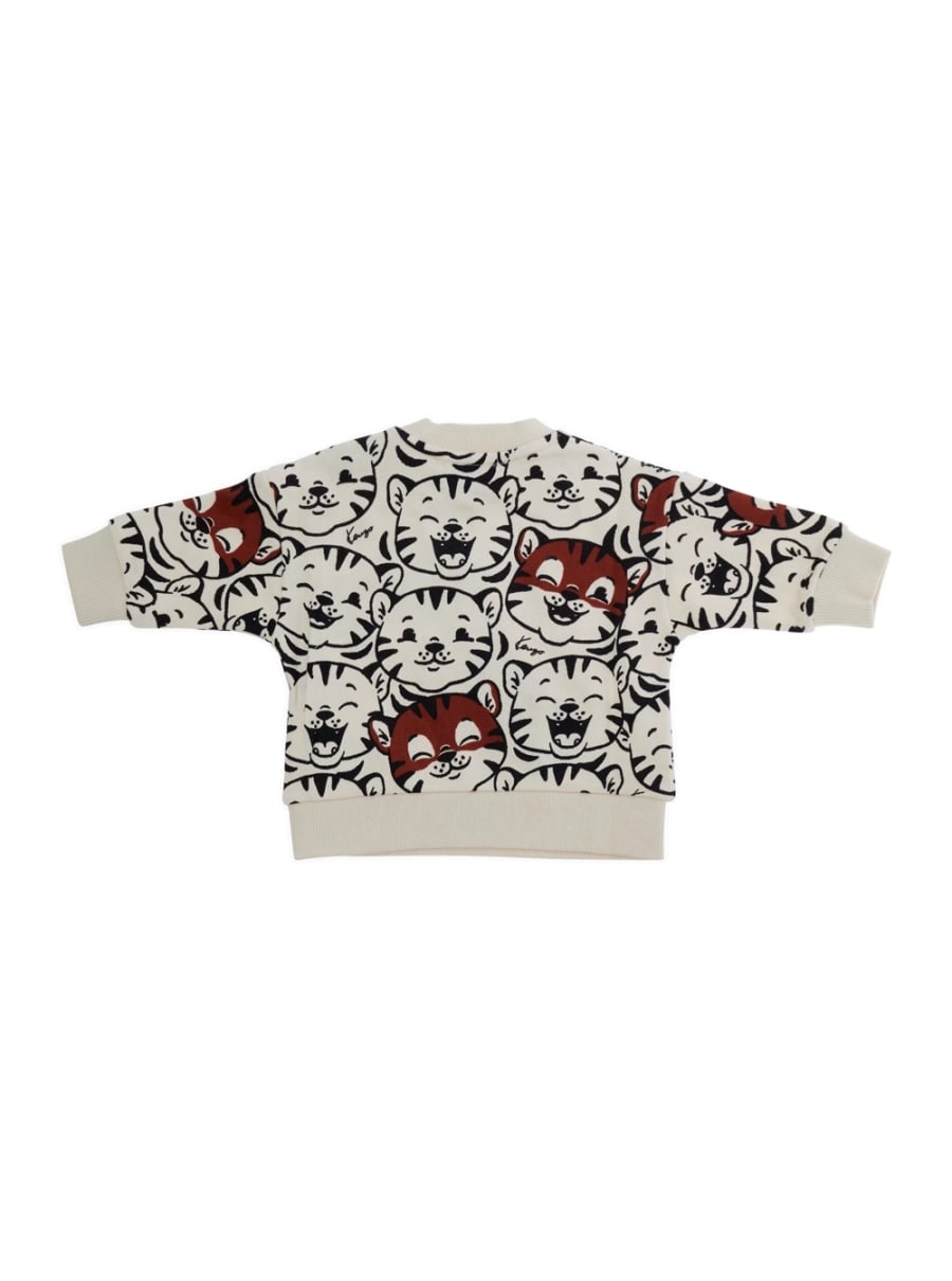 Kenzo kids Felpa K6213721G con collo tondo e maniche lunghe in cotone beige per bambino, view 2