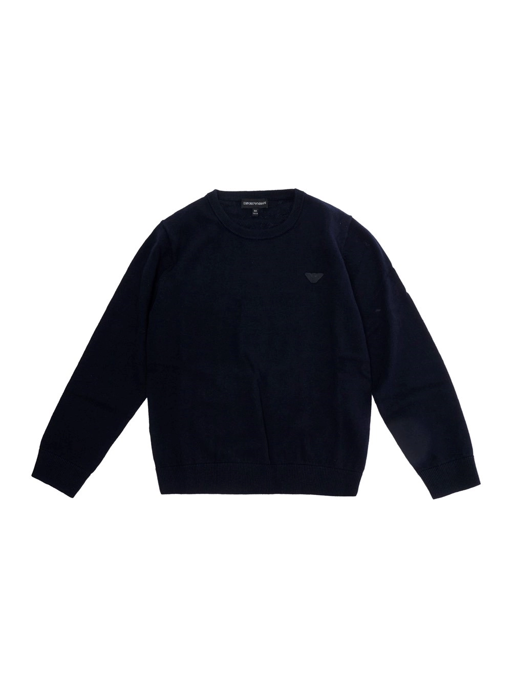 Emporio armani kids Maglia blu con collo rotondo e maniche lunghe per bambino